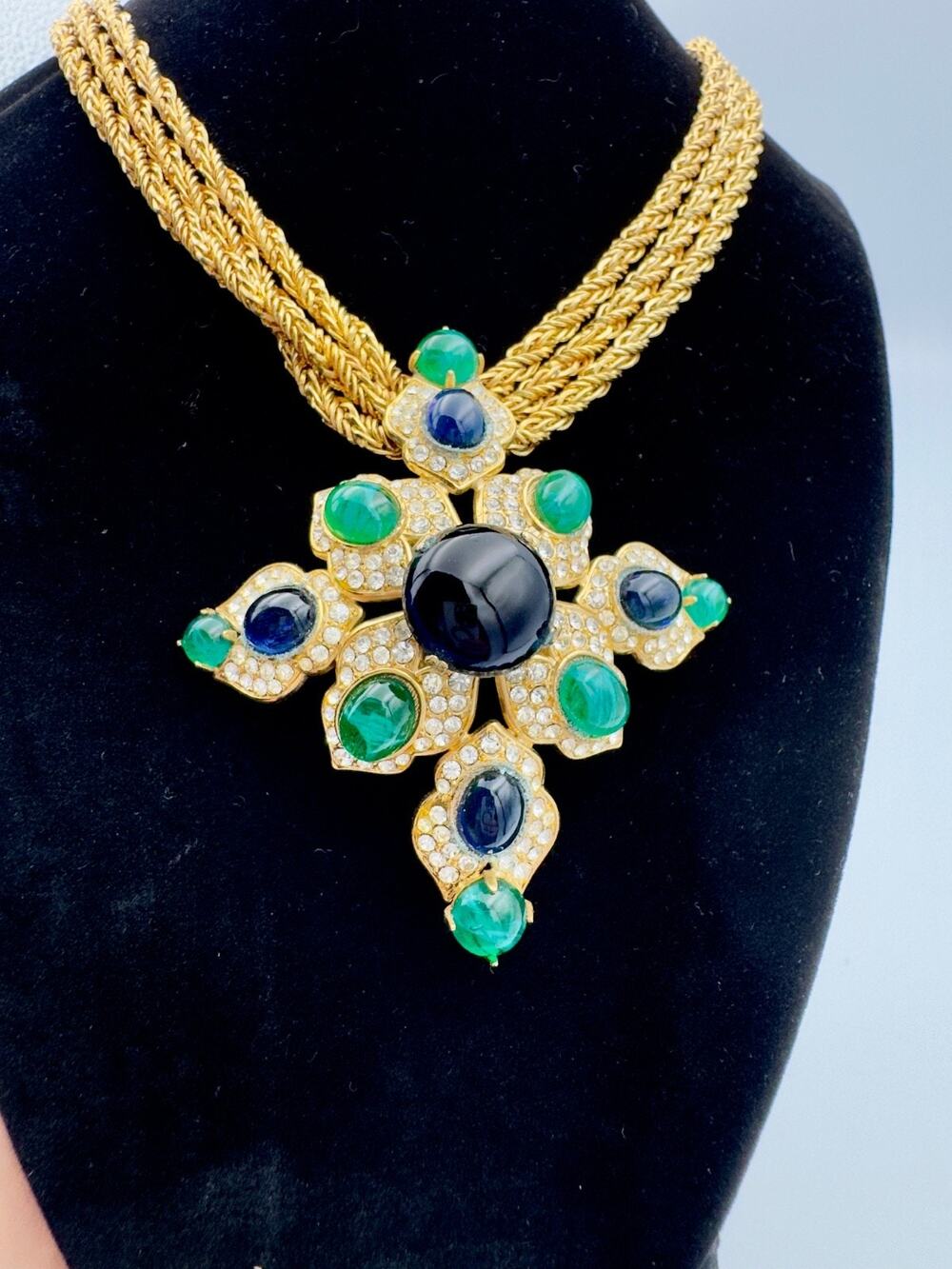 1969 HENKEL & GROSSE Germany Christian DIOR Moghul Necklace-Runway Haute Couture